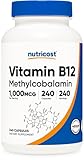 Nutricost Vitamin B12 (Methylcobalamin) 1000mcg, 240 Capsules - Vegetarian, Non-GMO & Gluten Free B12 Supplement