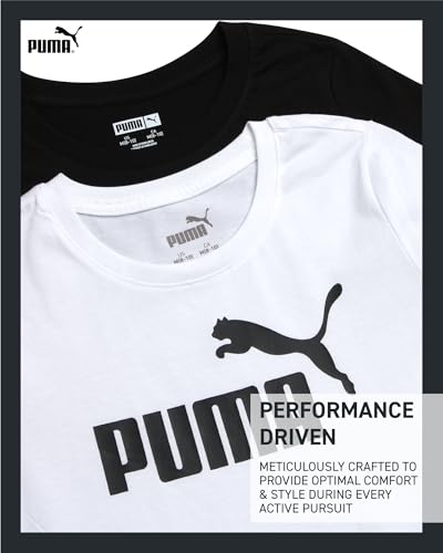 PUMA Girls T Shirts - 2 Pack Short Sleeve Logo Graphic Tees - Casual Everyday Athletic Shirts for Girls (Sizes: S-XL)3