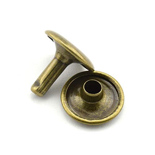 Ruiling 120Pcs 12X12Mm Bronze Double Cap Rapid Rivets Round Head Decorative Rivets Diy Leather Craft Studs 1/2 Inch #TOP1