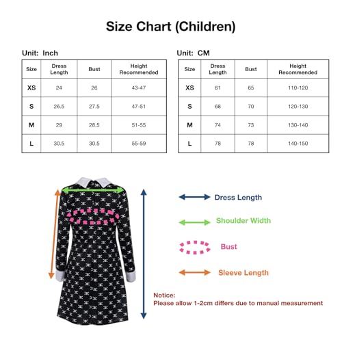 Disfraz negro con calavera para niñas talla Small miniatura 5