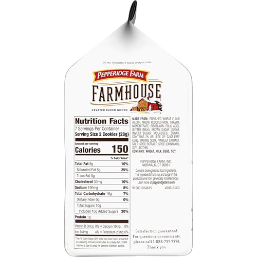 Image of Pepperidge Farm Farmhouse Thin & Crispy Butter Crisp Cookies, 6.9 Oz Bag (Pack of 4)