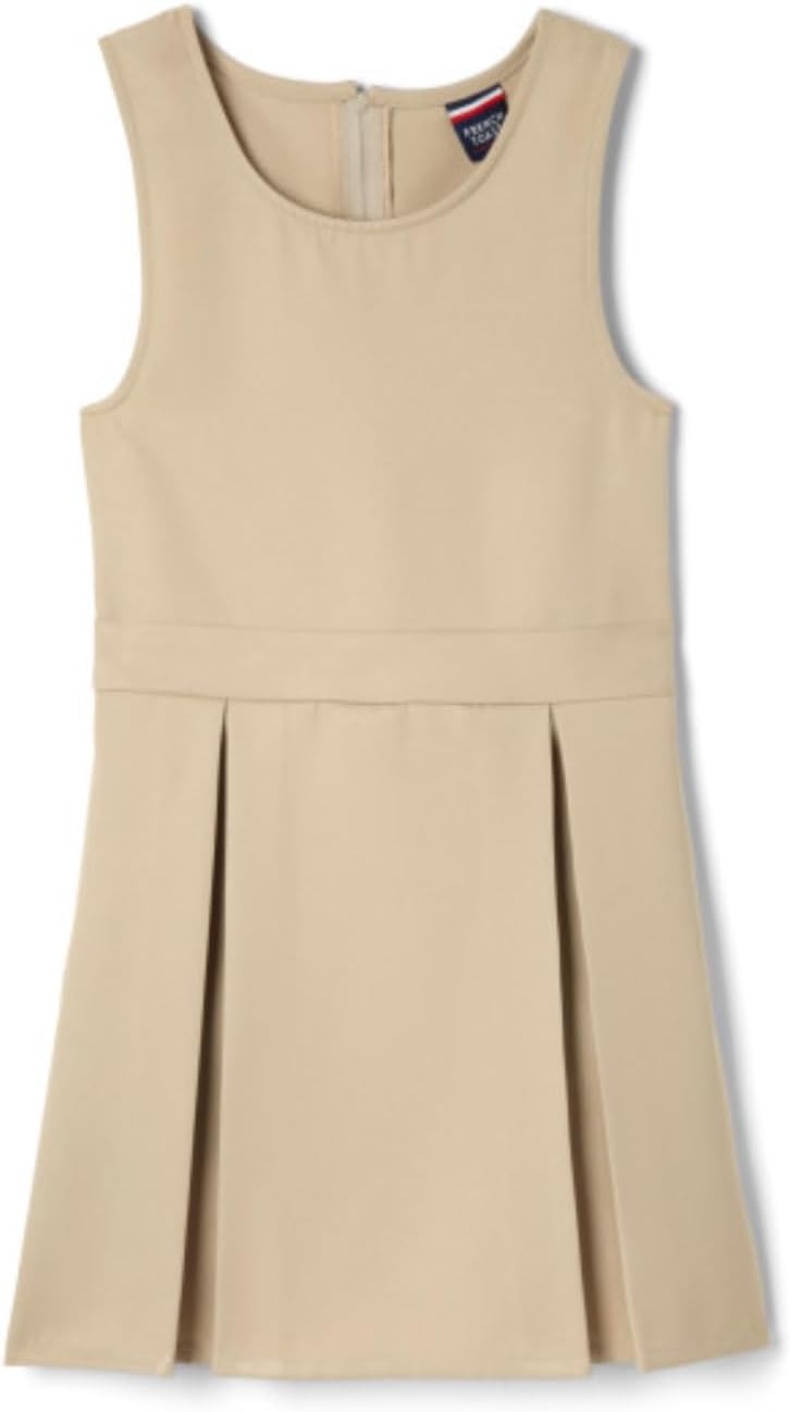 French Toast Girls' Box Pleat Round Neck Sleeveless Dress