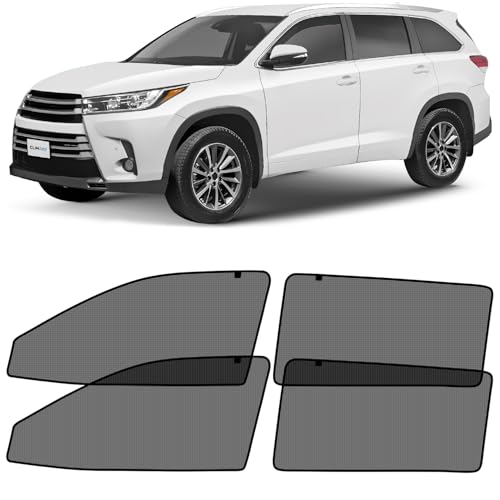 CLIM ART Magnetic Car Window Sunshade for Toyota Highlander 2014-2019, Side Glass Covers Screen, Block Sun Rays Curtains, Window Shield Sun Shade for Baby in Cars, Camping Accessories- MS0112