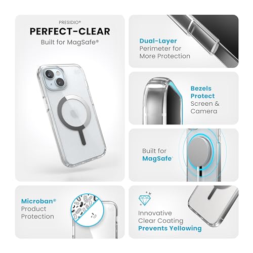 Compatible avec iPhone 14 et 13 coque transparente MagSafe pour smartphone Apple