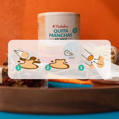 Natulim Tierras de Sommiéres - Polvo Limpiador en Seco 100% Natural - Quitamanchas para Sofás, Superficies, Suelo y Tapicerías - Elimina Manchas de Grasa, Absorbe Líquidos y Neutraliza Olores - 300g - imagen 5