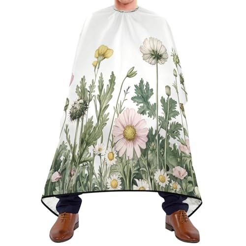 Kigai Hair Cutting Cape for Men & Women Wildflowers Poppy Waterproof Barber Cape Professional Hairdressing Salon Styling Cape with Adjustable Closure Snap