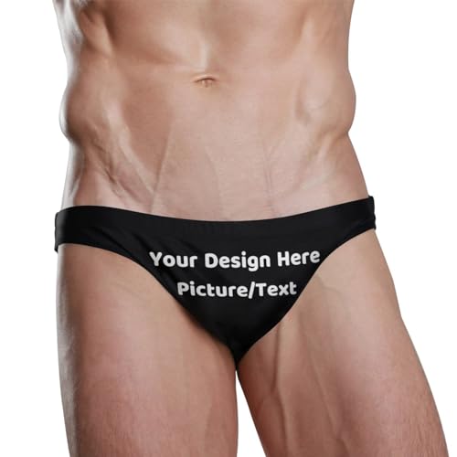 Curstom Photo Men's Sexy Swimwear Swim Briefs Personalized Bikini Swimsuits S2