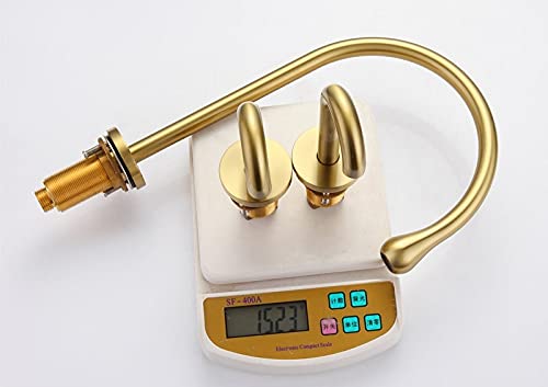 Robinet de lavabo 3 trous en laiton anti-traces à double commande Nero