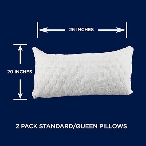 Set 2 Almohadas de cama Poliéster Queen Gris miniatura 5