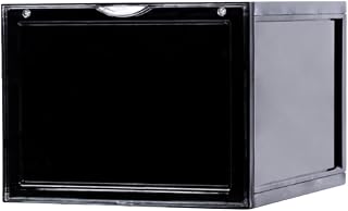 MERISHOPP Stackable Shoe Boxes Bin Holder Entryway Closet Clear Shoe Storage Organizer Black Front OpenHome & Garden|House... Price In India