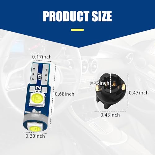 20 luces LED T5 para tablero de auto, color blanco miniatura 2