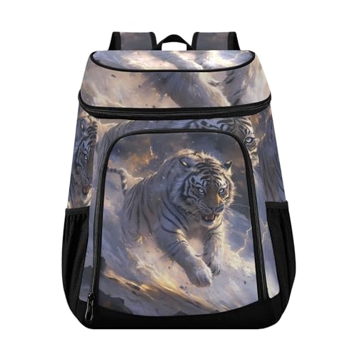 Tiger Lightning Galaxy Cooler Backpack Cooler Insulated Leak Proof Lunch Backpack 36 Cans Waterproof Soft for Men Women Picnic Hiking Camping Beach