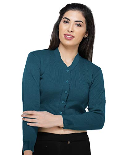 Image of Women Winter Wear V-Neck Full Sleeves Regular Fit Woollen Blouse