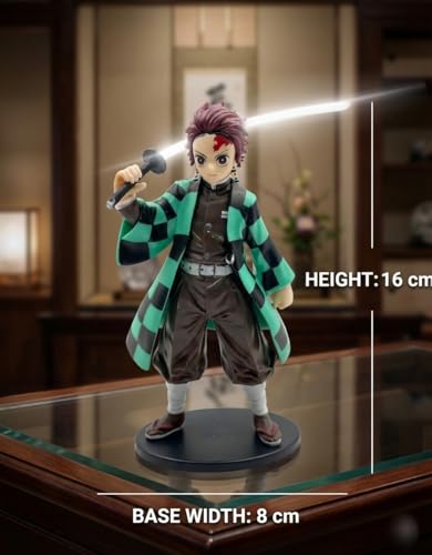 Image of Demon Slayer Tanjiro Action Figures Height-16CM Multicolour PVC Collectible for Anime Fans - Tanjiro 16Cm