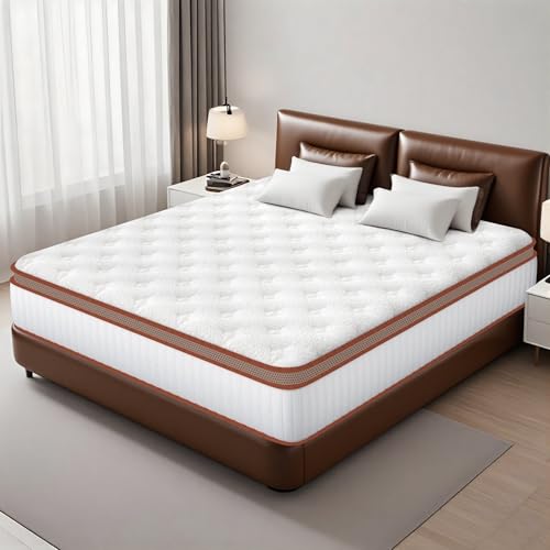 Colchón 140 x 200, Altura 26 cm, Colchón Viscoelástico, Combinación de Muelles y Espumas, Certificado Oeko-Tex, 9 Zonas Ergonómico, Tejido Transpirable y Hipoalergénico, Mejora la Calidad del Sueño