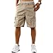 westAce Mens Cargo Shorts Combat Multi Pocket Elasticated Waist Plain Lightweight Relaxed Casual Shorts M L XL 2XL 3XL, Beige, XL