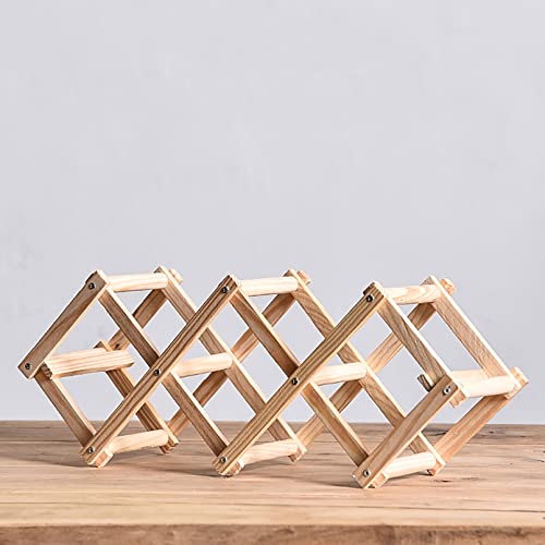 Soporte para botellas de vino plegable de madera miniatura 1