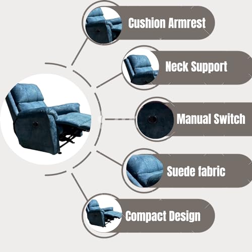 Image of Elegant Recliner Sofa 1 Seater - Supreme Comfort, Durable Manual Recliner Chair Design, and 5-Year Warranty for Reliability