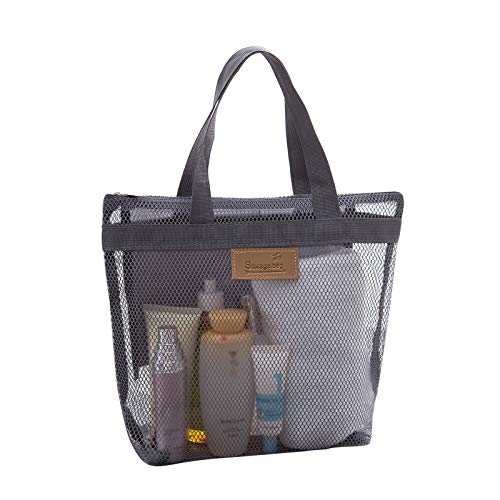 Multifunctional Mesh Beach Tote Bag, Foldable Lightweight Grocery Storage Net Bag for Family Travel & Vacation Essential