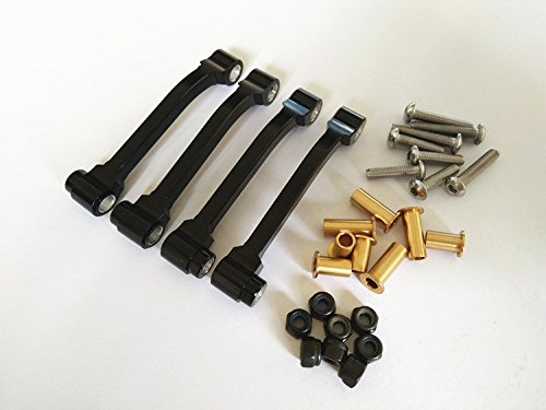 Aluminum Radius ARM -4PCS Set Black for RC CAR 1/14 Tractor Truck King Knight Hauler R620 Man TGX