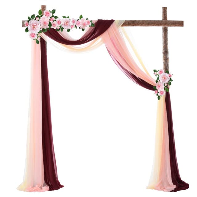1/2/3 Teile/Satz 70 * 550 cm Hochzeit Bogen Drapieren Chiffon Stoff Sheer Kristall Hochzeit Tüll Drapieren Vorhang für Party Hintergrund DIY