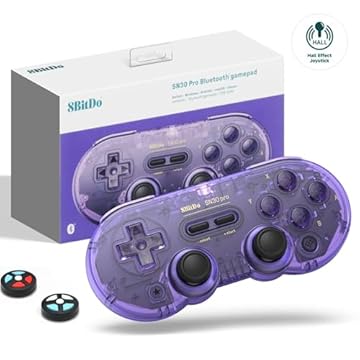 8Bitdo SN30 Pro Wireless Bluetooth Controller (Hall Effect Joystick Update) with Rumble Vibration USB-C Cable Gamepad Compatible with Switch/Switch 2,Windows, Mac OS, Android, Steam (Crystal Purple)