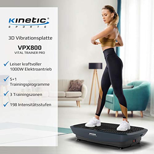 Kinetic Sports 3D Vibrationsplatte VPX800 VITAL Trainer PRO +2 leistungsstarke Motoren +Intuitiv +Leicht zu Bedienen… – Bild 3