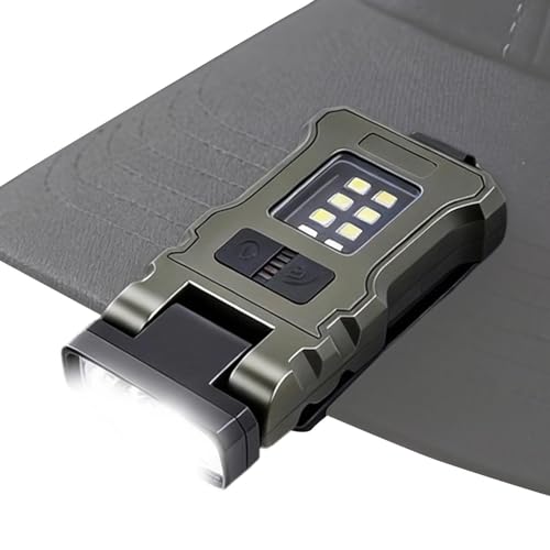 Luz LED para sombrero en pesca nocturna y camping con linterna ligera de clip