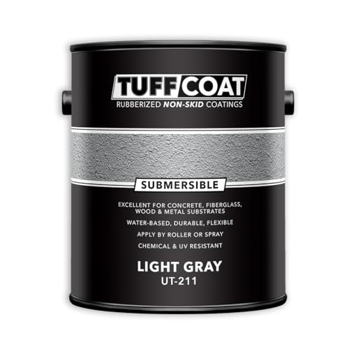Tuff Coat UT-211 Light Gray - 1 Gallon: Submersible, Water-Based, Rubberized Non-Skid Coating