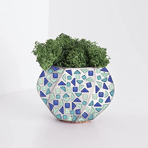 Kitmose 200G Mosaic Tiles Glitter Crystal Stained Glass Mosaic Pieces Turkey Blue Assorted Shape Glass Pieces For Art Craft Diy Projects Home Decoration #TOP2