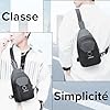 CROMPI Sacoche Homme Bandoulière - Sacoche Élégante Et Robuste - Sac De Poitrine Homme Ou Femme Pour Voyage, Travail Et Quotidien, Design Moderne Et Fonctionnel Avec Tissu Imperméable (Gris) #5