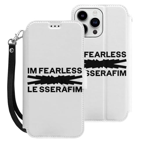 iPhone15ProMax用ケース 手帳型 LE SSERAFIM ル・セラフィム スマホケース ストラップ付き 財布型 アイフォン15ProMax用ケース おしゃれ 軽量 背面 携帯カバー カード収納 スタンド機能 PUレザー 耐衝撃