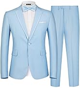 MAGE MALE Men's 2 Piece Suit One Button Slim Fit Formal Wedding Prom Tuxedo Suits Blazer Pants wi...