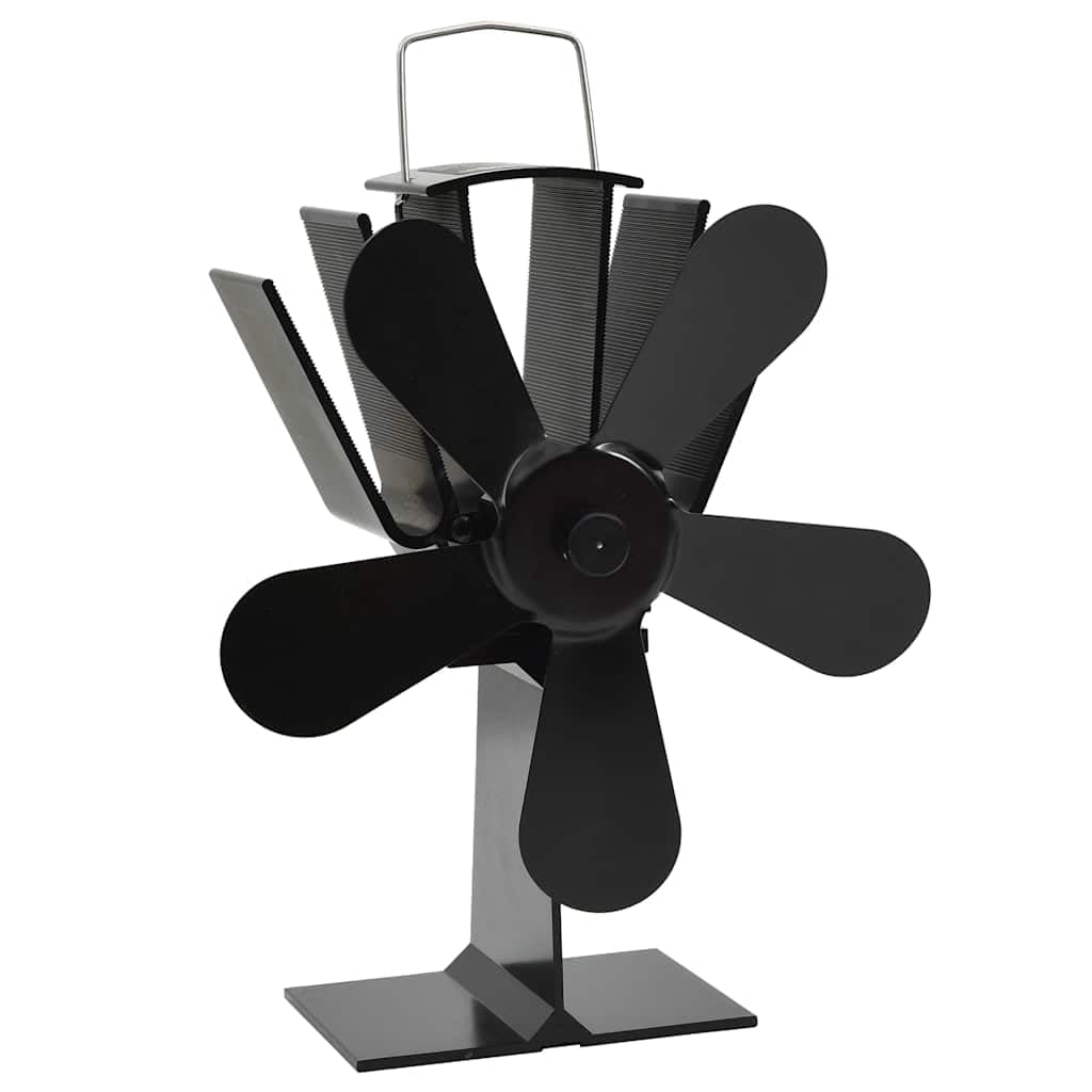 Ventilatore per stufa a 5 pale per camino a legna, ventilatore per camino alimentato a calore senza corrente, ventilatore silenzioso alimentato a calore per una distribuzione efficiente del