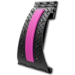Back Stretcher,4 Level Lumbar Support Board, Spine Alignment Massager for Herniated Disc,Sciatica, Scoliosis,Upper & Lower Back Pain Relief (Pink)