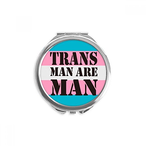 Miroir LGBT trans man de maquillage rond multicolore portable pour célébrer sa fierté