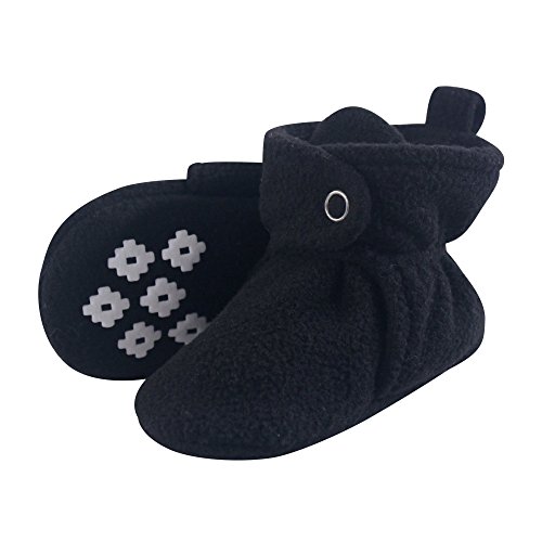 Little Treasure Unisex Baby Cozy Fleece Booties, Black, 12-18 Months