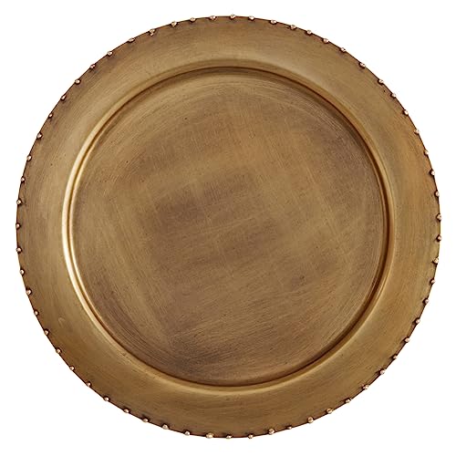 Platos 13 in Dot Rim Charger Oro Set de 4