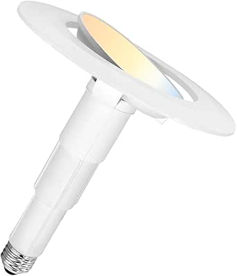 Soliseed 4 Pack 5/6 Inch Led Can Lights Length Adjustable Recessed Lights Retrofit Downlight Etl Damp Rated 12w 60w 3000k Warm White 800lm Dimmable Recessed Lighting Bevel Trim Easy Install - View #4