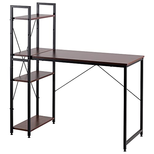 OSJ デスク ラック付デスク (棚は左右付け替え可) 机 棚付き パソコン PC ゲーミング ワーク 幅115cm 高さ120cm 奥行48cm