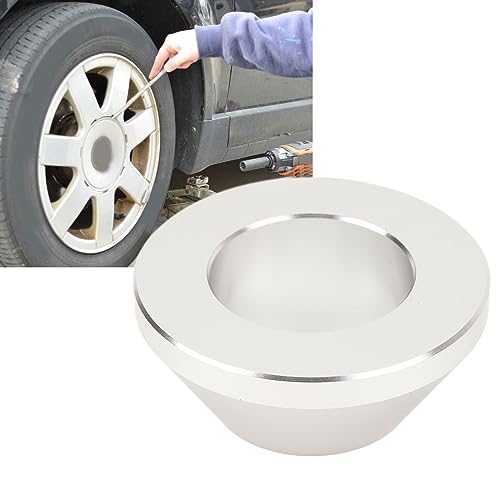 Image of Manual Tire Changer Centering Cone for Cars & Trucks - Billet Aluminum Wheel Balancer Hold-Down Cone, Matte Silver Finish, Fits Hub Bore Up to 2.9 Inches