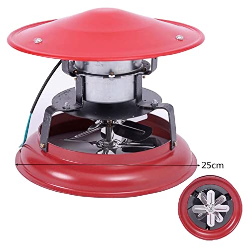 Ventilateur de cheminée 120W rouge à haute capacité d'extraction de fumée - 3