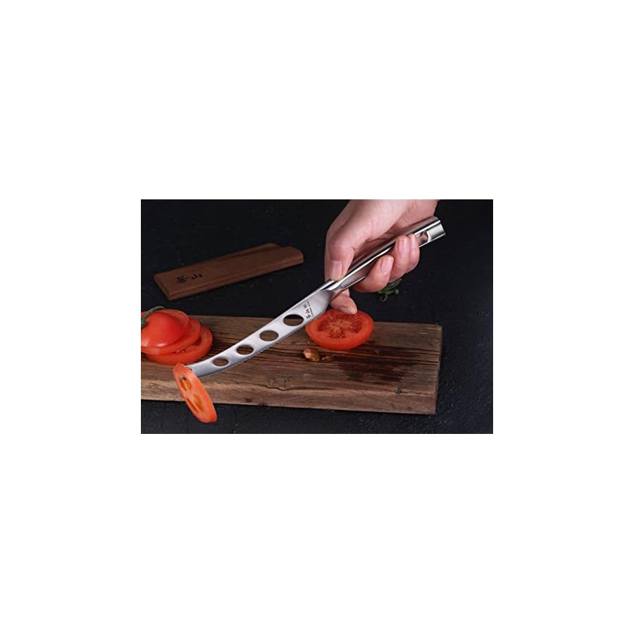 Cangshan TN1 Series 1021882 Swedish 14C28N Steel Forged 5-Inch Tomato/Cheese Knife and Wood Sheath Set