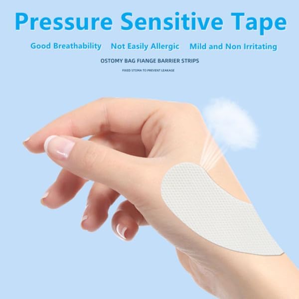 Miniatura 2 de 20 unidades de suministros de ostomía para la piel, tiras impermeables para fugas, cinta adhesiva para la piel para bolsas de estoma de colostomía