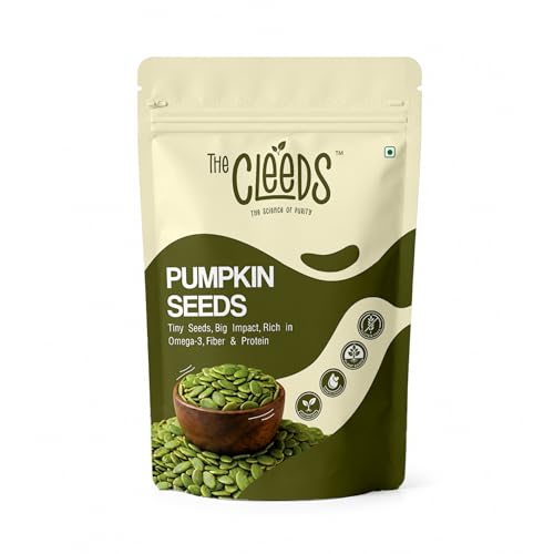 The Cleeds Pumpkin Seeds Raw 200g | Pumpkin Seeds for Eating | Kaddu Beej | High Protein & Fiber | Healthy Seeds for Snacking, Salads & Smoothies