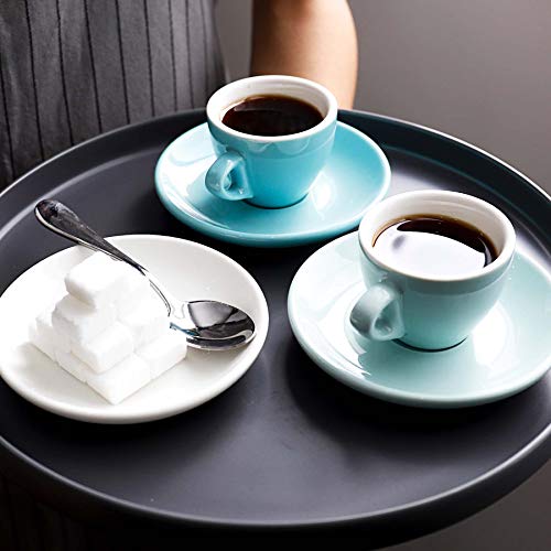 Sweese 401.002 Porcelain Espresso Cups With Saucers - 2 Ounce - Set Of 6, Multicolor, Hot Assorted Colors #TOP3