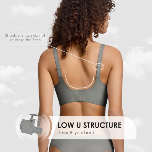 Image of Seamless Wireless Bra for Women with Support - No Underwire Full Coverage Push Up Comfort Bras - Back Fat Smoothing Bralettes