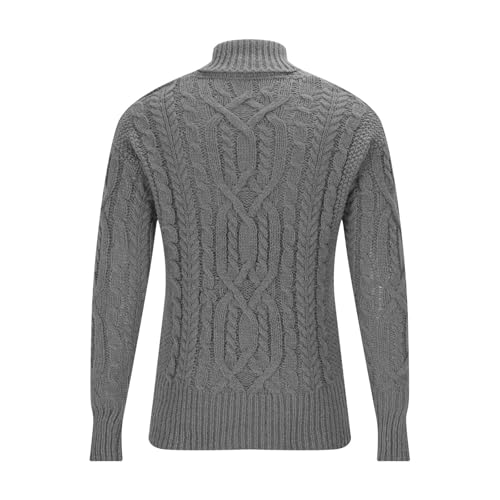Twisted Knit Sweaters for Men Vintage Chunky Cable Sweater Long Sleeve Shawl Collar Pullover Slim Active Jumper Tops3