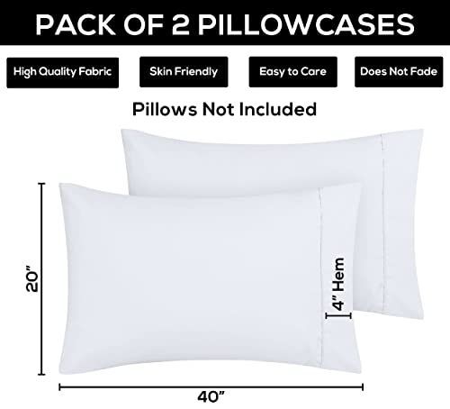 Utopia Bedding King Pillowcases - 2 Pack - Envelope Closure - Soft Brushed Microfiber Fabric - Shrinkage And Fade Resistant Pillow Covers 20 X 40 Inches (King, White) #TOP4