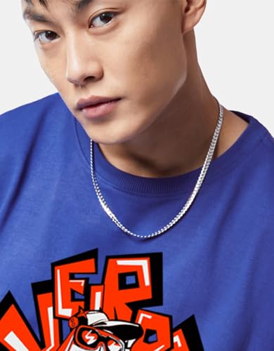 Image of Veirdo Pure Cotton Half Sleeve Round Neck Oversized Fit Graphic Print Royal Blue, Lilac & White T-Shirt Men /Boys (Available in from S to 2XL)